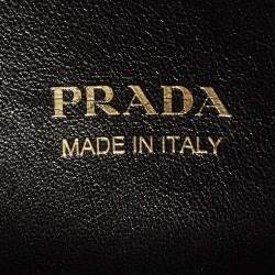 Pre Owned Prada Red/Black Crocodile and Saffiano Lux Leather Medium Esplanade Satchel