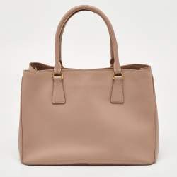 Pre Owned Prada Pink Saffiano Lux Leather Galleria Tote