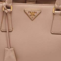 Pre Owned Prada Pink Saffiano Lux Leather Galleria Tote
