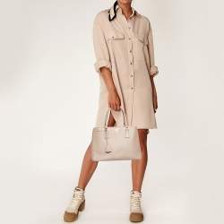 Pre Owned Prada Pink Saffiano Lux Leather Galleria Tote