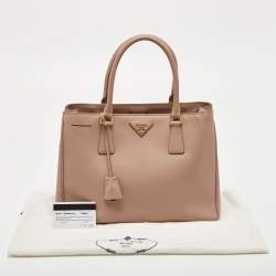 Pre Owned Prada Pink Saffiano Lux Leather Galleria Tote