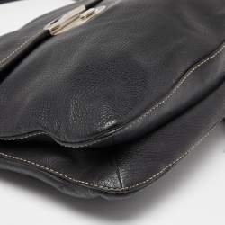 Pre Owned Prada Black Leather Shoulder Bag