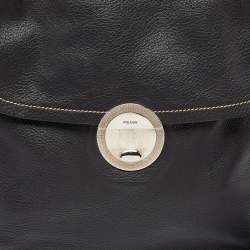 Pre Owned Prada Black Leather Shoulder Bag