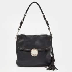 Pre Owned Prada Black Leather Shoulder Bag