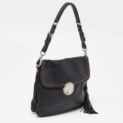 Pre Owned Prada Black Leather Shoulder Bag