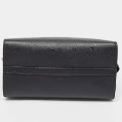 Prada Black Saffiano Cuir Leather Kristen Tote