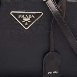 Prada Black Saffiano Cuir Leather Kristen Tote