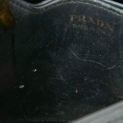 Pre Owned Prada Dark Green Saffiano Leather Small Panier Bag