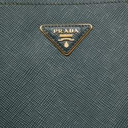 Pre Owned Prada Dark Green Saffiano Leather Small Panier Bag