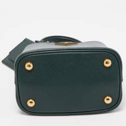 Pre Owned Prada Dark Green Saffiano Leather Small Panier Bag