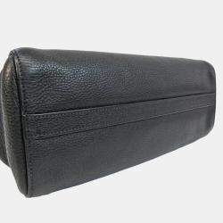 Pre Owned Prada Black Leather Vitello Phenix Tote Bag