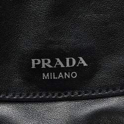 Pre Owned Prada Multicolor Nylon,Calfhair and Ostrich Trim Top Handle Bag