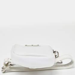 Pre Owned Prada White Nylon and Leather Strap Pouch