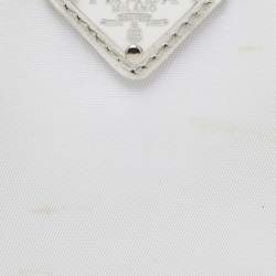 Pre Owned Prada White Nylon and Leather Strap Pouch