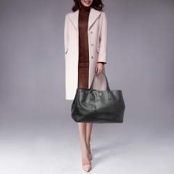 Pre Owned Prada Black Saffiano Lux Leather Large Gardener's Tote