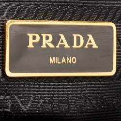 Pre Owned Prada Black Saffiano Lux Leather Large Gardener's Tote