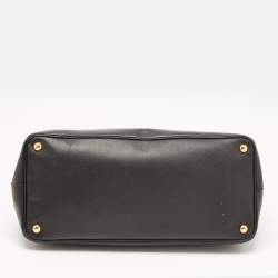 Pre Owned Prada Black Saffiano Lux Leather Large Gardener's Tote