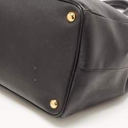 Pre Owned Prada Black Saffiano Lux Leather Large Gardener's Tote