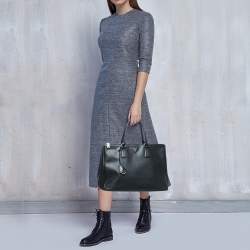 Pre Owned Prada Black Saffiano Leather Large Double Zip Tote