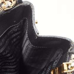 Pre Owned Prada Black Saffiano Leather Large Double Zip Tote