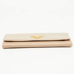 Prada Beige Vitello Move Leather Wallet on Chain