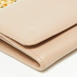 Prada Beige Vitello Move Leather Wallet on Chain