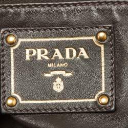 Pre Owned Prada Brown Python Jewel Embellished Shoulder Bag
