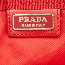 Pre Owned Prada Red Nylon Cosmetic Pouch