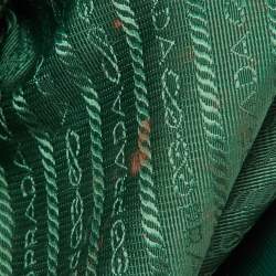 Pre Owned Prada Green Saffiano Lux Leather Small Double Zip Tote