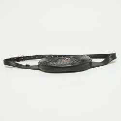 Pre Owned Prada Black Diagramme Leather Belt Bag
