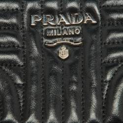 Pre Owned Prada Black Diagramme Leather Belt Bag