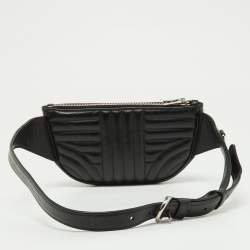 Pre Owned Prada Black Diagramme Leather Belt Bag