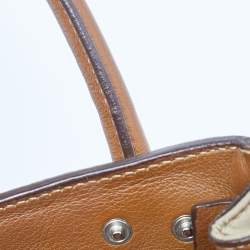 Prada Beige/Brown Leather and Nylon Logo Satchel