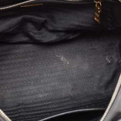 Pre Owned Prada Black Saffiano Lux Leather Boston Bag