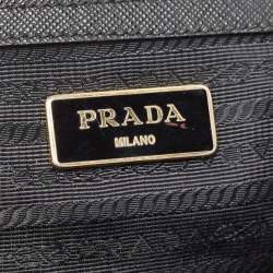Pre Owned Prada Black Saffiano Lux Leather Boston Bag
