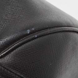 Pre Owned Prada Black Saffiano Lux Leather Boston Bag