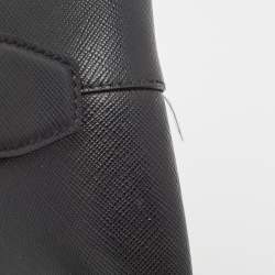Pre Owned Prada Black Saffiano Lux Leather Boston Bag