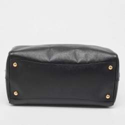 Pre Owned Prada Black Saffiano Lux Leather Boston Bag