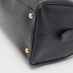 Pre Owned Prada Black Saffiano Lux Leather Boston Bag