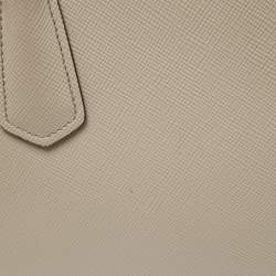 Prada Taupe Saffiano Metal Leather Medium Double Handle Tote