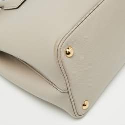 Prada Taupe Saffiano Metal Leather Medium Double Handle Tote
