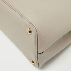Prada Taupe Saffiano Metal Leather Medium Double Handle Tote