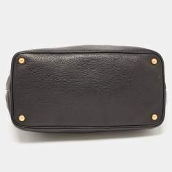 Pre Owned Prada Black Vitello Daino Leather Shopper Tote