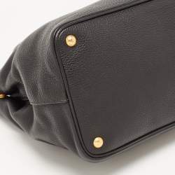 Pre Owned Prada Black Vitello Daino Leather Shopper Tote