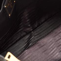Pre Owned Prada Black Vitello Daino Leather Shopper Tote