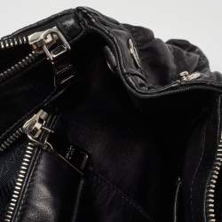 مملوكة مسبقًا Prada Black Gaufre Leather Double Zip Tote