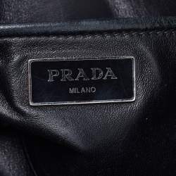مملوكة مسبقًا Prada Black Gaufre Leather Double Zip Tote