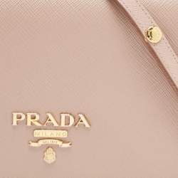 Pre Owned Prada Beige Saffiano Leather Wallet on Chain