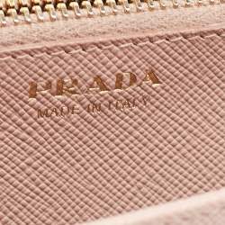 Pre Owned Prada Beige Saffiano Leather Wallet on Chain