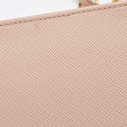 Pre Owned Prada Beige Saffiano Leather Wallet on Chain